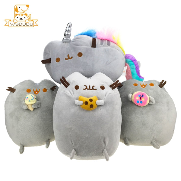 Fat Cat Cartoon Plush Stuffed Dolls Kawaii Animal Rainbow Cookie Kitten Cushion Toys Cute Soft Pillow Chubby Sticker Child Gifts